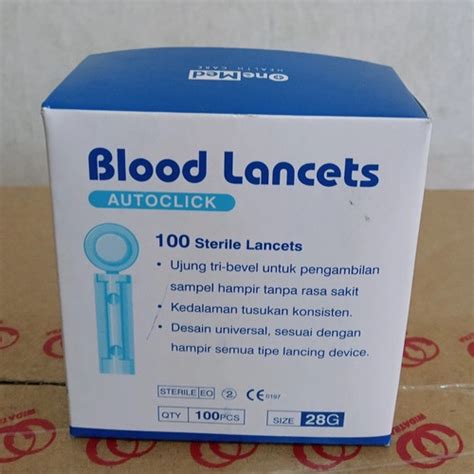 Jual Onemed Blood Lancet G Isi Pcs Alat Cek Darah Shopee Indonesia