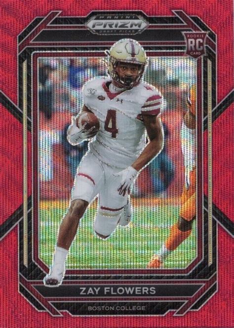 Zay Flowers Prizm Draft Picks Ruby Wave Price Guide Sports