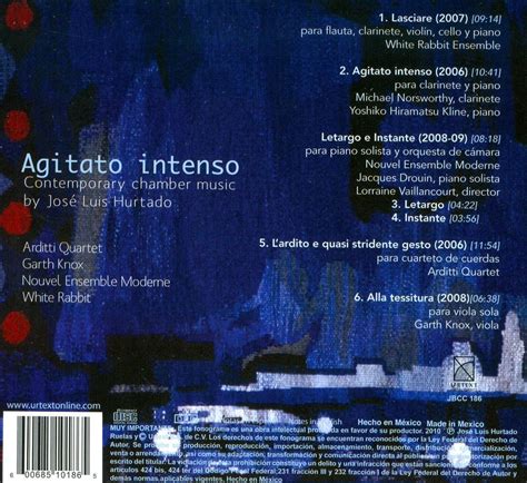 Agitato Intenso Msica De C Mara De Jos Luis Hurtado New Cd