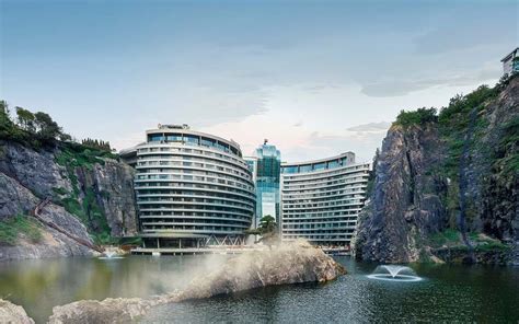 Shanghais Newest Luxury Hotel Built Into The Side Of A Quarry