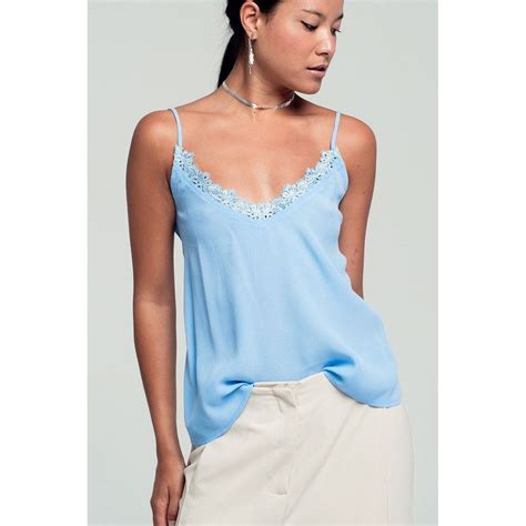 Lace Cami Top In Blue Lace Cami Lace Cami Top Cami Tops