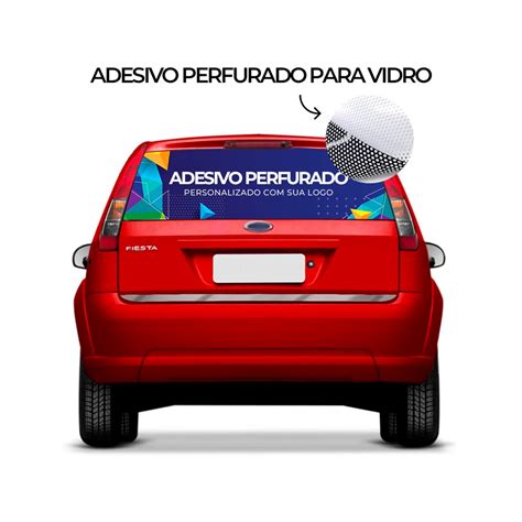 ADESIVO PERFURADO PARA VIDRO TRASEIRO DE CARRO PERSONALIZADO SUA