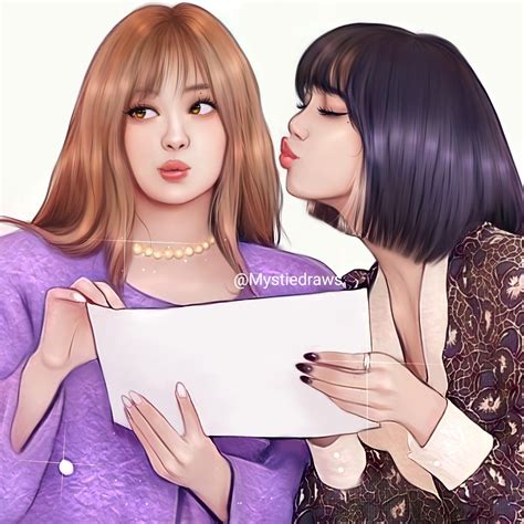 Jenlisa Fan Art By Mystiedraws Dancing In The Moonlight Blackpink Poster Just You And Me Rosé