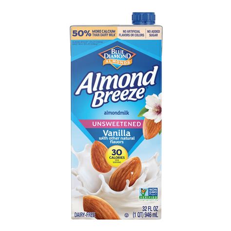 Almond Breeze Unsweetened Vanilla Almond Milk Dairy Free 32 Oz