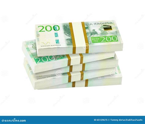 Pile of Swedish 200 Crowns Banknotes. Stock Image - Image of stack ...