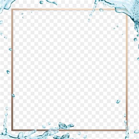 A Square Frame With Water Splashing Around It On A Transparent