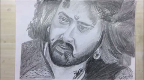 Drawing Baahubali Prabhas Realistic Sketch Youtube