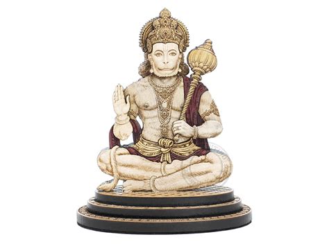 Buy Pleasantino Lord Hanuman Ashirwaad Wood Marquetry Statue Hindu