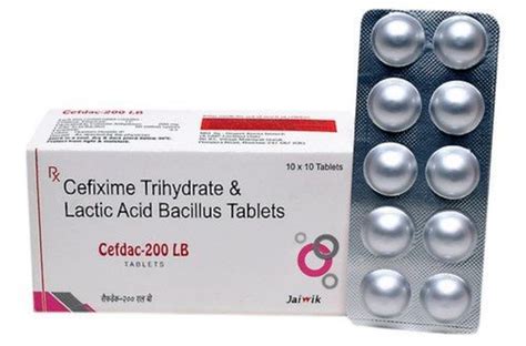 Cefixime Trihydrate And Lactic Acid Bacillus Antibiotic Tablets