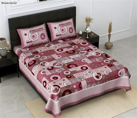 Buy Procian Print Geometric Art Pink Pure 240 Tc Cotton King Size