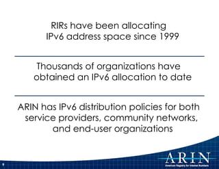 ARIN S IPv4 IPv6 Community Slide Deck PPT