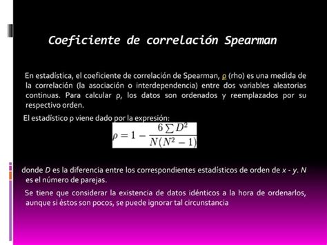 Coeficiente De Correlacion Pearson Y Spearman PPT