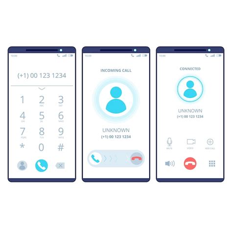 Premium Vector Call Screen Interface Illustration