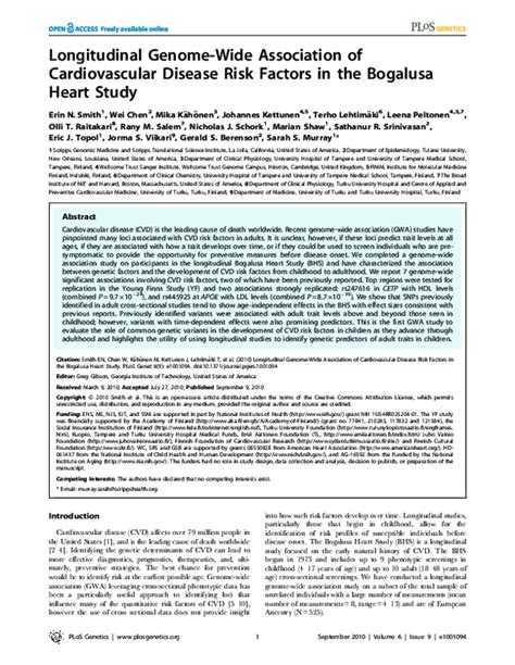 Pdf Longitudinal Genome Wide Association Of Cardiovascular Disease