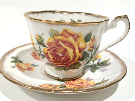 Royal Standard Tea Cup And Saucer Romany Rose Yellow Rose Cups