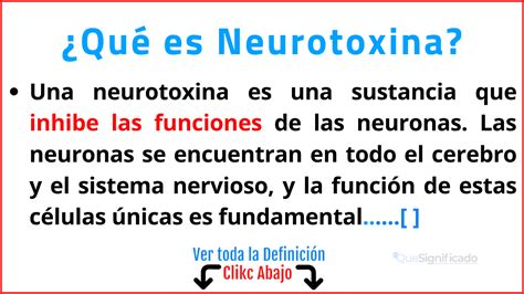 Neurotoxina Significado Funciones Y Aplicaciones