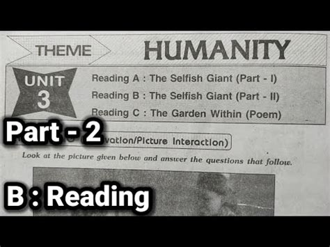 8th Class English Unit 3 Reading B The Selfish Giant Part