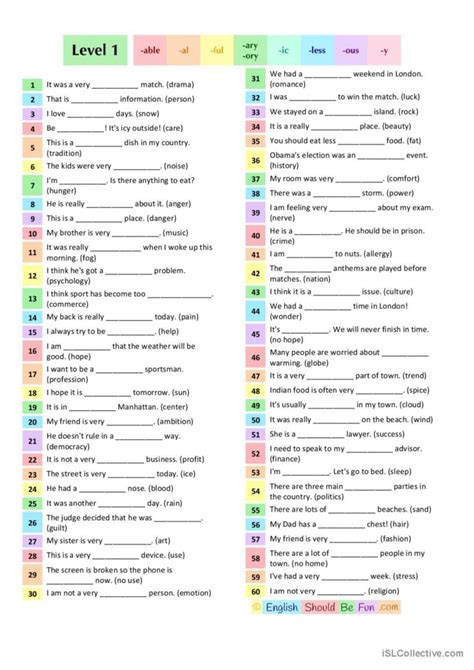 Suffixes Adjectives From Nouns W… English Esl Worksheets Pdf And Doc