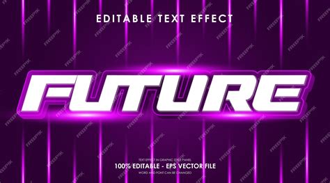 Premium Vector Editable Future Purple Neon Color 3d Text Effect With