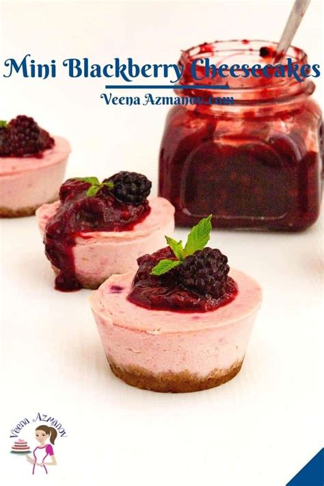 Mini Cheesecakes Blackberries Veena Azmanov