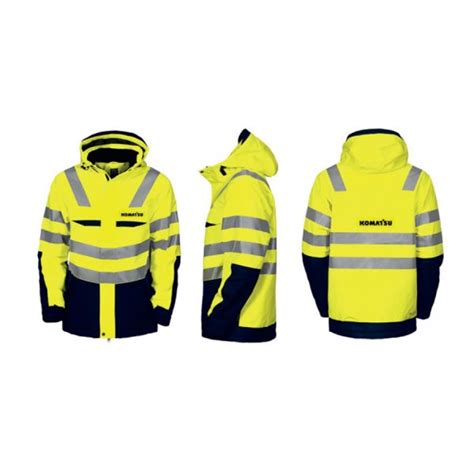 Projob Wind And Waterproof Jacket Yellow Navy Komatsu Merchandise