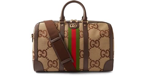 Gucci Jumbo Gg Canvas Holdall In Beige Natural For Men Lyst Australia