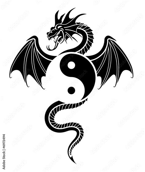 Yin Yang Dragon Stock Vector Adobe Stock