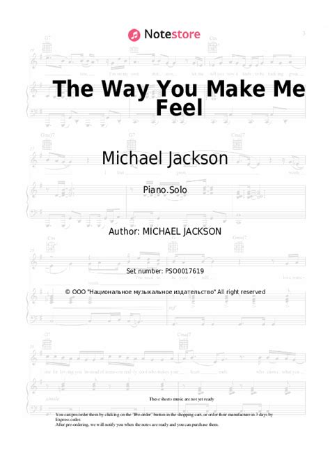 The Way You Make Me Feel piano sheet music Michael Jackson in Note ...