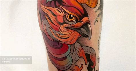 Phoenix Tattoon Done On The Shin Neotraditional Style