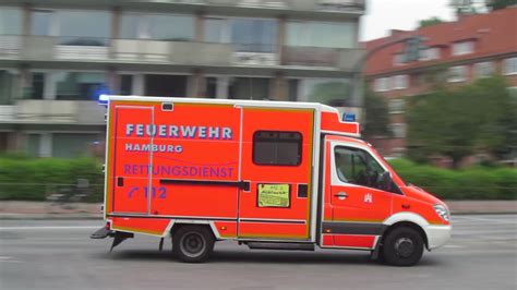 Einsatzfahrten 161 RTW Feuerwehr Hamburg Mit Pressluft Durch