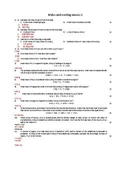 Moles And Reacting Masses Advanced Calculations By Scienceengage