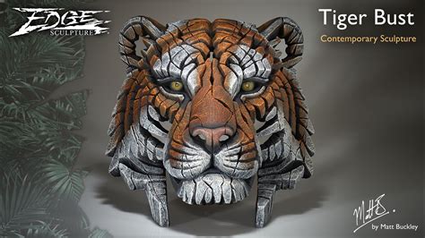 Tiger Bust Sculpture Edge Sculpture By Matt Buckley New