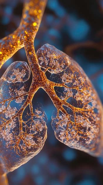 Cross Section Of Human Lung Showing Alveoli Highlighting Intricate