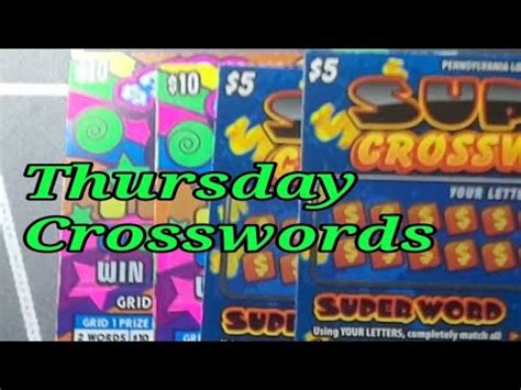 Thursday Crosswords Pa Lottery Scratch Tickets Youtube