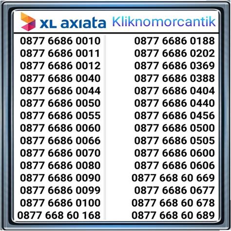 Jual Nomor Cantik XL Axiata Kartu Perdana XL Axiata Sp 52 Di Lapak