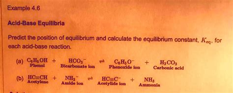 Solved Example 46 Acid Base Equilibria Predict The Position Of