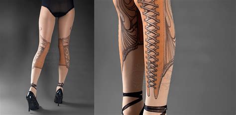 Tattoo Tights Elizabeth Nude Color One Size Full Length Etsy