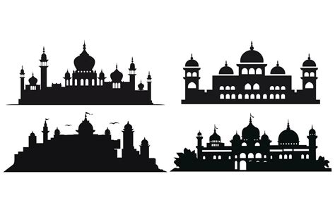 Jaipur India City Skyline Vector Silhouette Jaipur Skyline Rajasthan