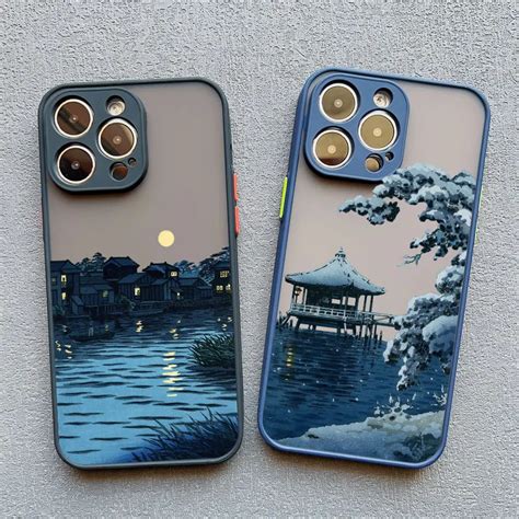 Чехол для телефона с пейзажем для iPhone 16 15 14 11 12 13 Pro Max Mini ...