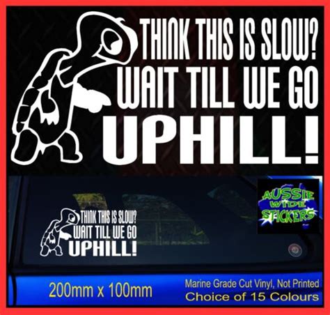 Funny 4x4 Car Stickers Uphill Petrol Diesel Van Caravan Windscreen