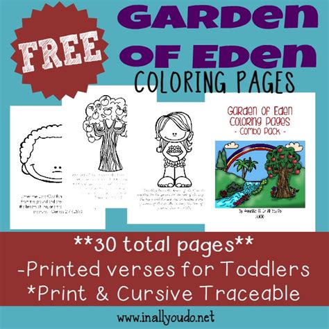 Garden of Eden Coloring Pages, Readers and MORE! - In All You Do