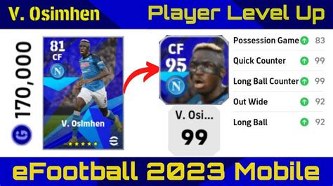 Upgrade V Osimhen Max Level Rating EFootball 2023 Mobile YouTube