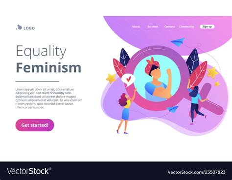 Feminism Concept Landing Page Royalty Free Vector Image