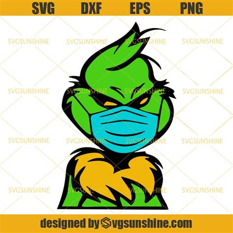 Grinch Wearing Face Mask SVG, Quarantine Christmas 2020 SVG - Svgsunshine