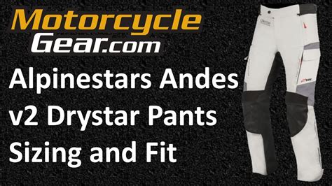 Alpinestars Andes V2 Drystar Pants Sizing And Fit Guide YouTube