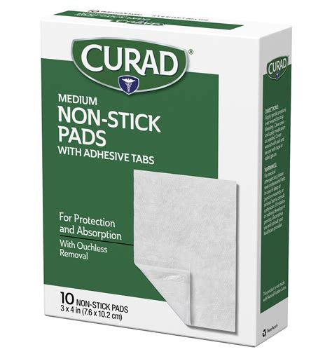 Non Stick Pads With Adhesive Tabs X Count Curad Bandages