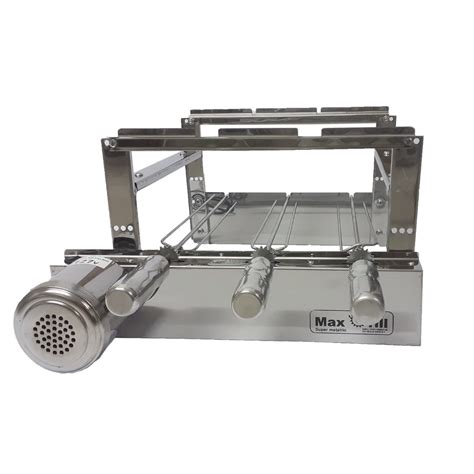 Churrasqueira Giratória Max Grill 3 Espetos Inox Shopee Brasil