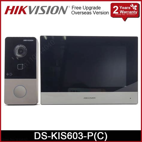 Kit De Intercomunicador De V Deo IP Hikvision DS KIS603 P C POE Timbre