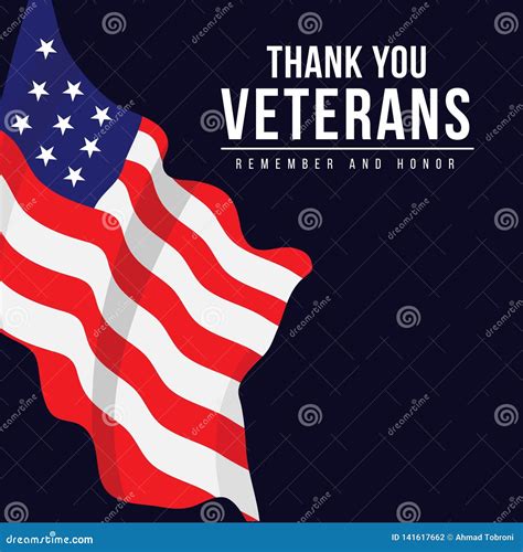 Veterans Day Thank You American Flag Cartoon Vector | CartoonDealer.com ...