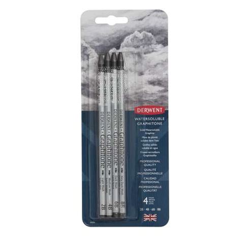 Lot de 4 crayons Graphitone Derwent Le Géant des Beaux Arts N1 de